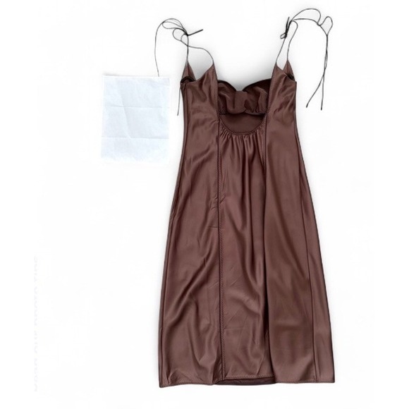 Anna October Dancer Dress Chocolate Brown Womens Large Satin Midi Party Elegant - Picture 9 of 13